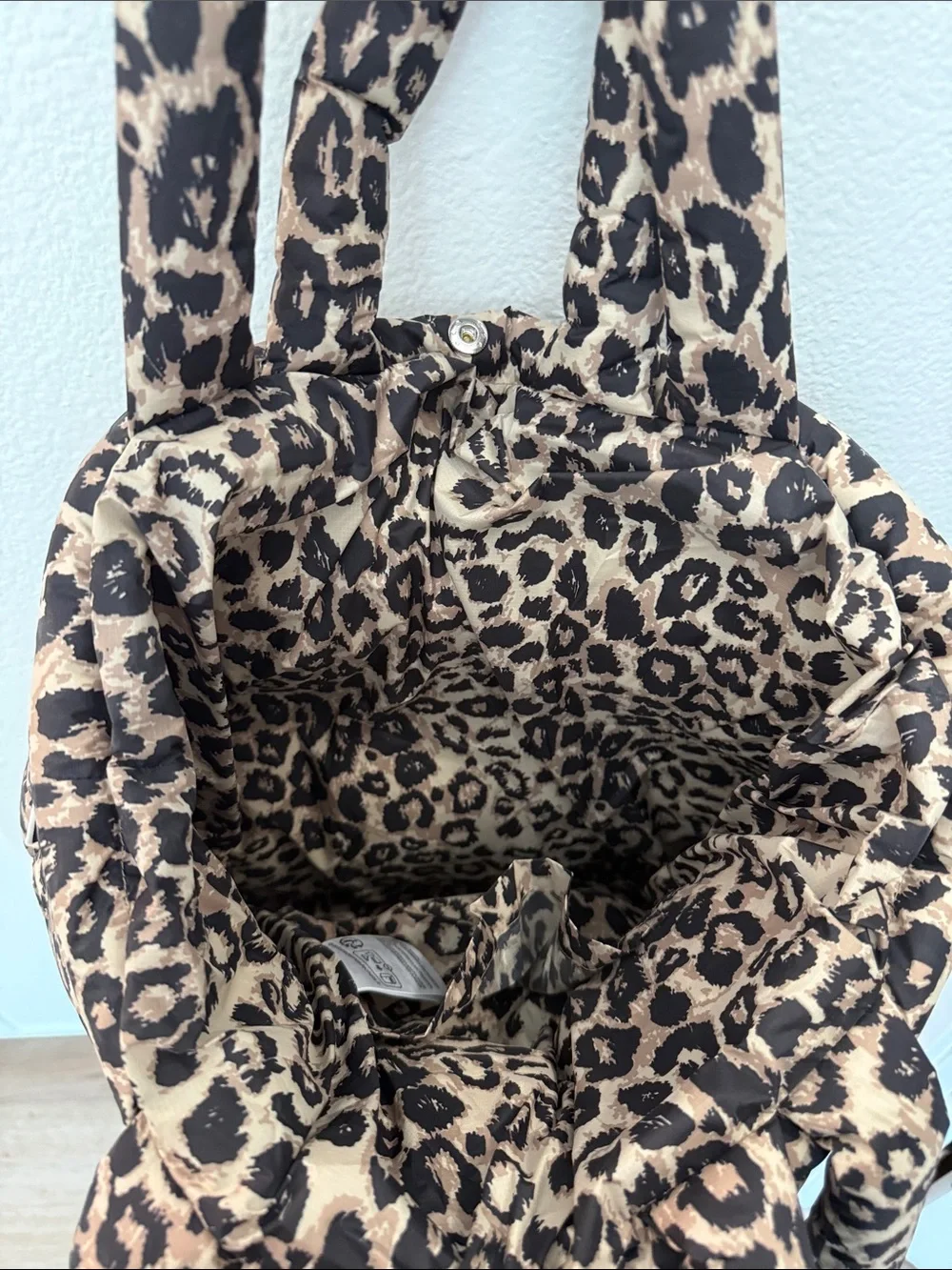 Mads Nørgaard Leopard-Print Puffer Tote